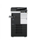 Refurbished Konica Minolta Bizhub B367 multifunction printer in a modern office setting.