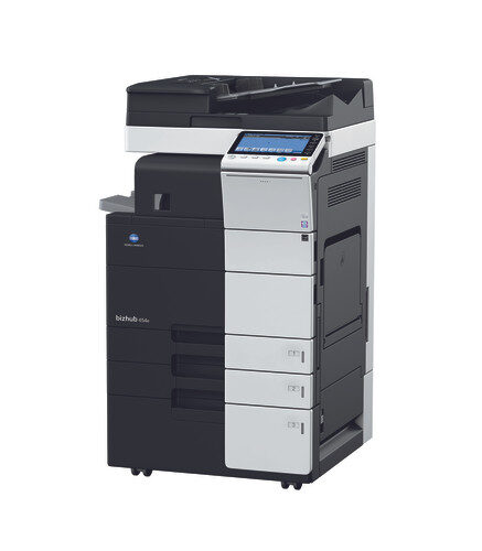 Refurbished Konica Minolta Bizhub B454 multifunction printer in office setting