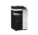 Refurbished Konica Minolta Bizhub C654 multifunction printer in an office setting
